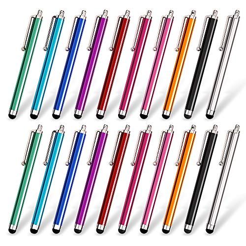 homEdge Stylus Pen Set van 20 stuks, universeel capacitief touchscreen, compatibel met iPad, iPhone, Samsung, Kindle Tough, 10 kleuren