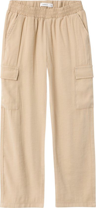 NAME IT KIDS Bella Straight Twill Cargo Broek - Maat 146 - Beige