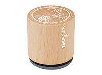 Stempel van hout en rubber. Zeer goede diameter. 33 x 30 mm.