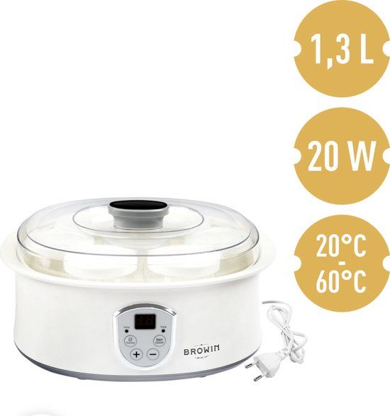 Yoghurtmaker 1.3 liter met 7 potten - Wit
