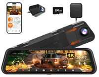 M40 Dashcam - 4K voorzijde + 1080p achterzijde - 60 fps - 5 GHz Wi-Fi & GPS - Spraakbesturing & ADAS - 64 GB microSD-kaart - Zonder hardwired kit - Rouge