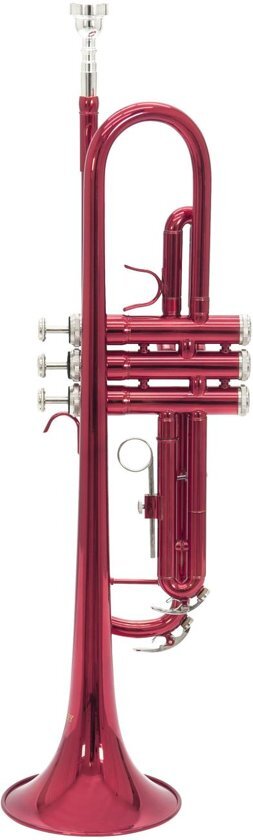 Dimavery trompet muziekinstrumenten -TP-10 Bb - Trumpet - Rood - Inclusief koffer en mondstuk