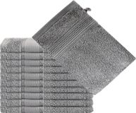 Komfortec Washandjes Set - 10 stuks - 16x21 cm - Zilvergrijs