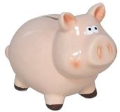 Gerimport Spaarpot Varken - Dieren Thema - 11 x 17 x 14 cm - Roze - Keramiek - Kinderen