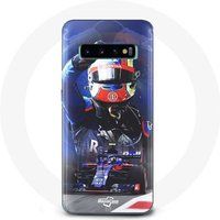 Maniacase Hoesje voor Samsung Galaxy S10 Formule 1 Pierre Gasly F1 coureur rood blauw