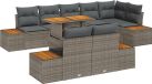 vidaXL Banc de jardin - Set - 9 - pièces - Gris - 100 - x - 55 - x - 73 - cm