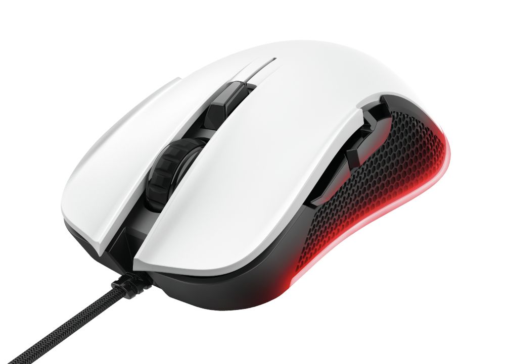 Trust GXT 922W YBAR Gaming Muis - 7200 DPI - USB - Wit