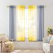 KOUFALL Keuken Gordijnen Grijs en Citroen Geel Zomer Decor Ombre Sheer Korte Gordijnen voor Badkamer Kleine Ramen Zonnebloem Geel Lichtgrijs 114 Inch Lengte