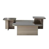 Moderne Woody Fashion Moderne 3-delige Salontafel Set in Beige Brons