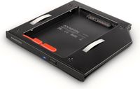 Axagon RSS-CD09 2.5 inch SSD/HDD caddy into DVD slot, 9.5 mm, LED, ALU