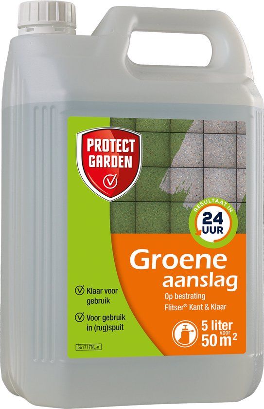 Protect Garden Flitser Groene Aanslag Reiniger Kant-en-Klaar – Groene Aanslag verwijderaar voor terras, oprit & tuinpaden – 5 liter – 50m2 Snel Groene aanslag vrij