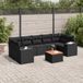 Maison Exclusive - Ensemble de jardin, 8 pièces, avec coussins, noir, en polyrotin