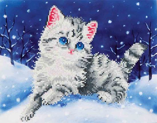 Diamond Dotz Â painting Kitten in the Snow 35