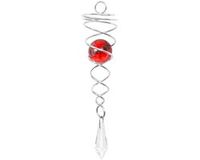 Invento-HQ Carillon à vent HQ-Invento Crystal Twist 15 cm RVS Glas Rood