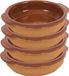 Gerimport Bac à tapas San Sebastian - 4x pièces - avec poignée - 15 cm - grès - marron