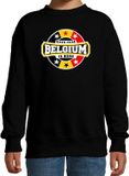 Bellatio Decorations Have fear Belgium is here sweater met sterren embleem in de kleuren van de Belgische vlag - zwart - kids - Belgie supporter / Belgisch elftal fan trui / EK / WK / kleding 152/164