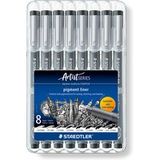 Staedtler 308 02-9 Fineliner Pigment Liner - Zwart (Pack van 10)