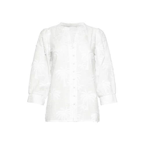 Smashed Lemon Gebloemde Blouse Wit