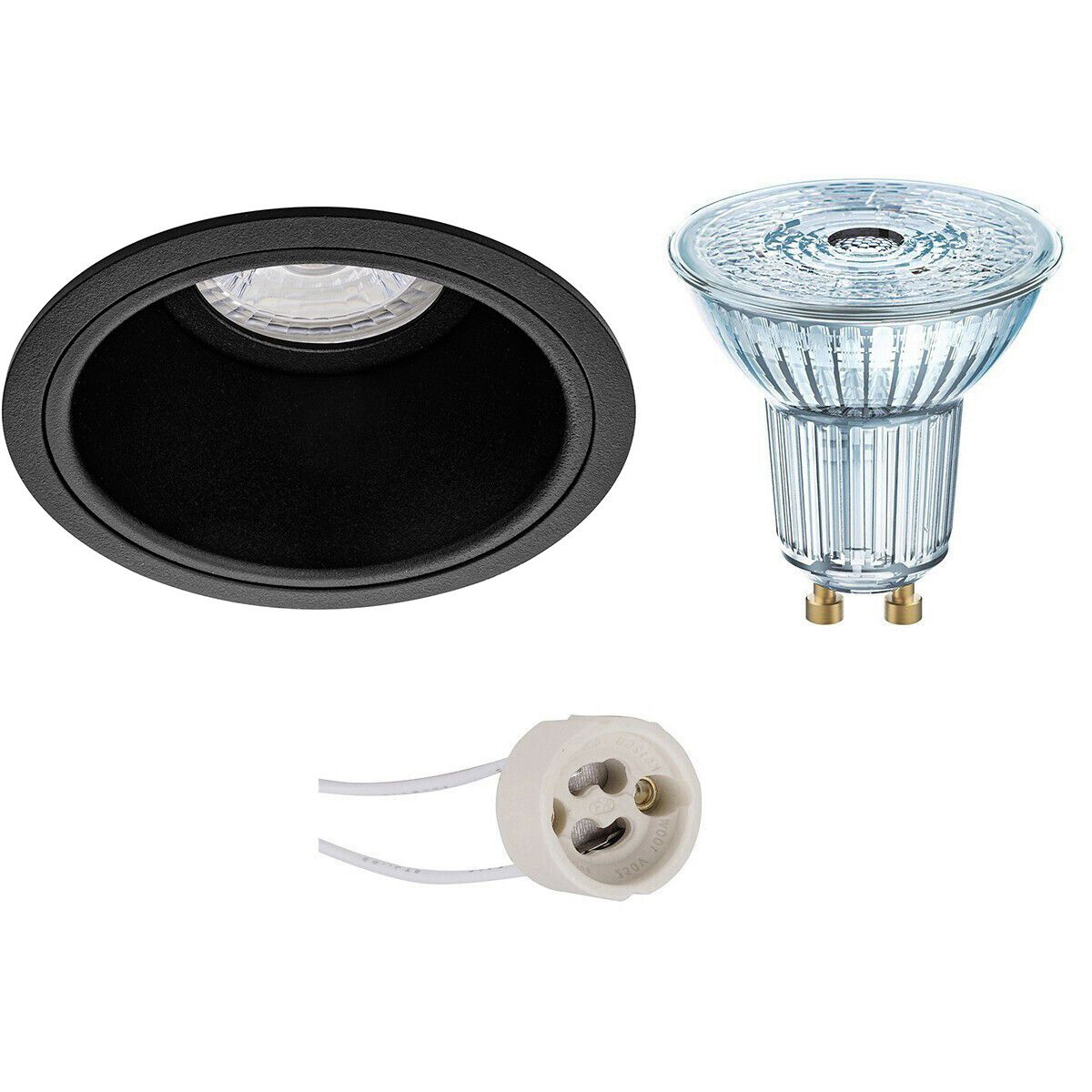 Osram LED Spot Set - PAR16 940 36D - GU10 - Dimbaar - Rond - Mat Zwart - 3.7W - 4000K - Ø90mm