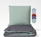 sleepling Flanellen Dekbedovertrek Set 135x200 cm Donkergrijs-Salie