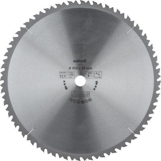 Wolfcraft Zaagtafel Cirkelzaagblad 450x30mm - 40 Tanden
