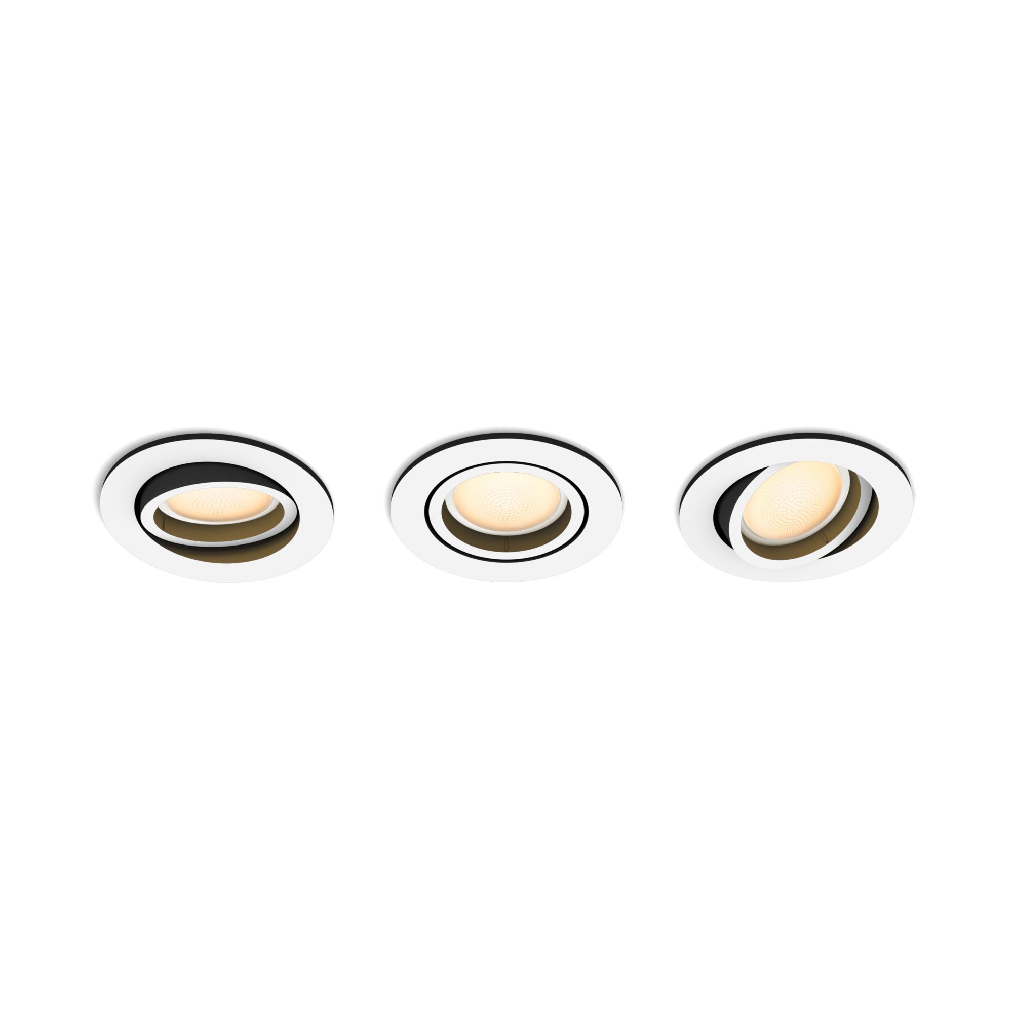 Philips Hue White Ambiance Milliskin - 3-Pack - Smart LED Recessed Spotlights - Bluetooth - White
