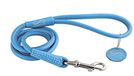Chapuis Sellerie Glamour rundleer hondenlijn blauw diameter 8 mm lengte 1,22 m maat S