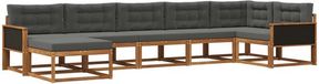 vidaXL Hoek loungeset 7-delig Naturel et Anthracite