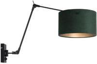 Steinhauer Prestige Chic Wandlamp - Zwart met Groene Velours Kap