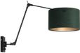 Steinhauer Prestige Chic Wandlamp - Zwart met Groene Velours Kap
