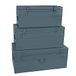 COGEX 62739 Set van 3 metalen koffers, grijs, afsluitbaar, 70 l, 100 l en 150 l