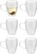 Gerimport Theeglazen Stripes - 6x - dubbelwandig - borosilicaatglas - 350 ml - H11,6 cm - koffieglas