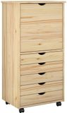 vidaXL Rollende kast 53 x 39 x 103 cm Massief vurenhout Bruin