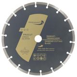 PRODIAMANT Universele diamantschijf 230 mm x 22,23 mm voor beton, steen en baksteen, segment 7 mm, professionele doorslijpschijf voor haakse slijpers