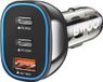 BWOO Chargeur de voiture - USB-C 25W + USB 18W - Chargeur rapide - Avec éclairage LED, Noir transparent