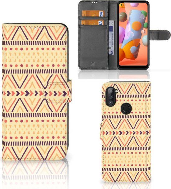 Wallet Book Case for Samsung Galaxy M11 / A11 - Aztec Yellow