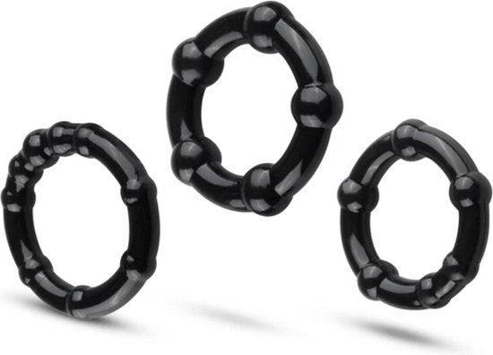 Easytoys Online Only Cockring Set Super Stretch - Zwart
