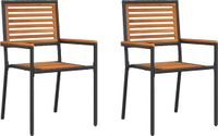 vidaXL Tuinstoelen 2 stuks Hout Bruin en Zwart