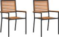 vidaXL Tuinstoelen 2 stuks Hout Bruin en Zwart