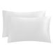 Juicy Couture Satijnen kussensloop voor haar en huid, puur witte kingsize kussensloop set van 2 - zijdezachte satijnen verkoelende kussenslopen met envelopsluiting