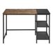 HOMYLIN Computerbureau met frame van metaal en MDF, moderne stijl, dubbellaags, opslag, L 110 cm, zwart/bruin