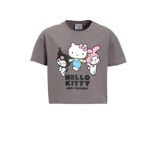 Coolcat boxy T-shirt Hello Kitty & Friends license Katie grijs