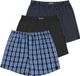NORMANI 3 stuks geweven boxershorts voor heren blauw/zwart Geruit Katoen 3XL