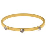 Lucardi - Dames Stainless steel bangle met kristal voor dames - Armband - Staal - Goudkleurig