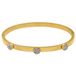 Lucardi - Dames Stainless steel bangle met kristal voor dames - Armband - Staal - Goudkleurig