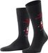 Burlington Snowboarding Santa gedessineerd katoen sokken heren zwart - maat 40-46
