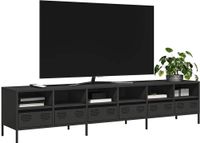 Maison Exclusive - Meuble TV, noir, 202x39x43,5 cm, en acier laminé à froid