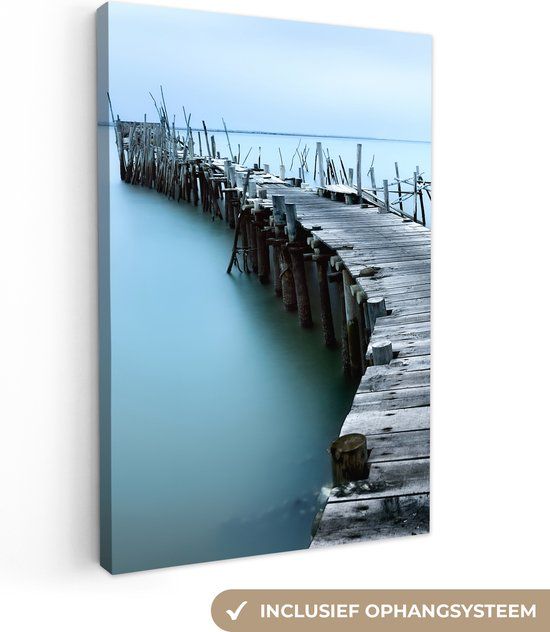 OneMillionCanvasses Canvas schilderij - Pier - Steiger - Water - Natuur - 90x140 cm