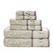 Madison Park Serene 100% katoenen badhanddoekenset luxe bloemen geborduurd katoen jacquard ontwerp, zacht en zeer absorberend voor douche, meerdere maten, paars 6-delig