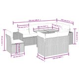 vidaXL 9-delige Loungeset met kussens, polyrattan, zwart